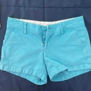 2 pairs of Lily Pulitzer size 2 shorts. Green and textured blue.